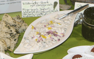Wildkräuter-Quark mit Brennnessel-Blättern